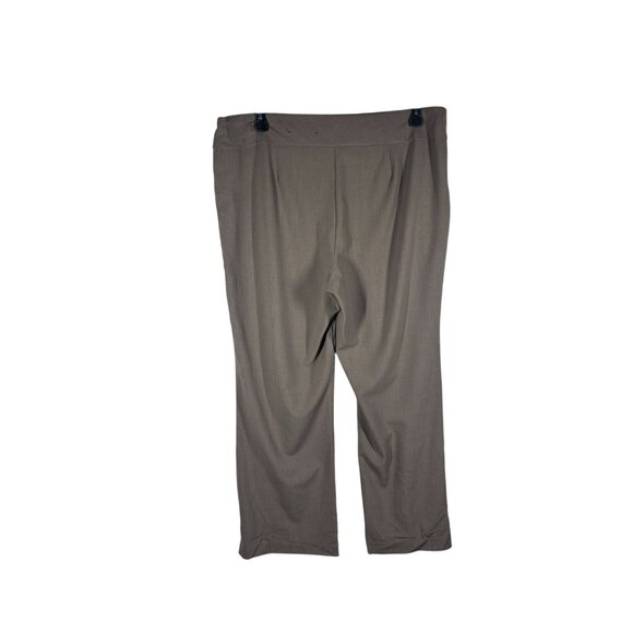 Roz & Ali Womens Dress Pants Size 16 Khaki Tan Straight Leg Polyester Blend - Picture 2 of 10